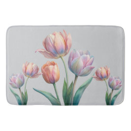 Tapete De Banheiro Pastel romântico e poético Tulipas Aquarela