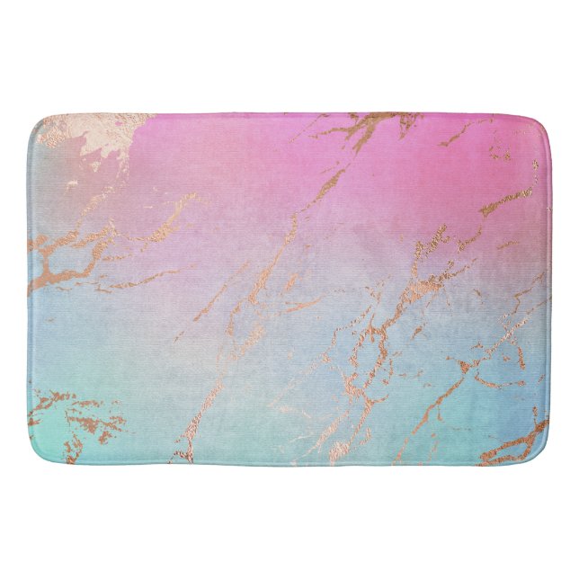TAPETE DE BANHEIRO PASTEL ROSA MARBLE PATTERN BATH MAT (Frente)