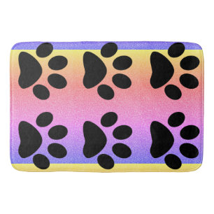 Tapete De Banheiro Pata Imprime o Ombre Dourado Multicolorido Brilhan