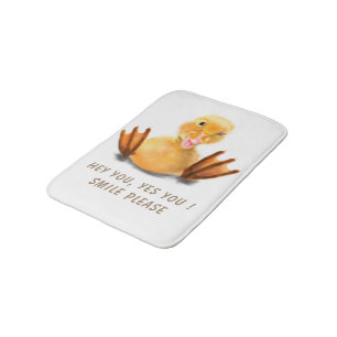 Tapete De Banheiro Pato Amarelo Engraçado Reproduzindo Piscar os olh