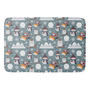 Tapete De Banheiro Patterno Inverno Bath Mat