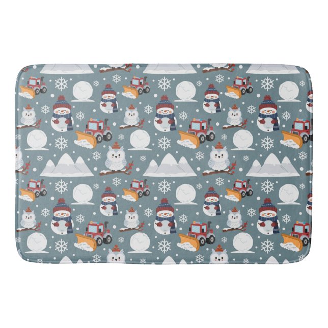 Tapete De Banheiro Patterno Inverno Bath Mat (Frente)