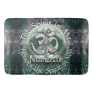 Tapete De Banheiro Paz de mundo da mandala de Namaste