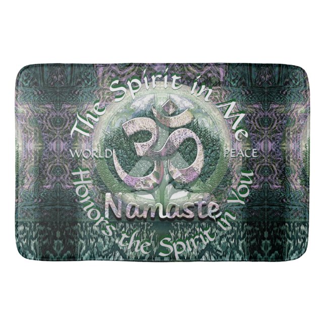 Tapete De Banheiro Paz de mundo da mandala de Namaste (Frente)