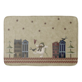 Tapete De Banheiro Paz no País Terra Folkart Snowman & Crow