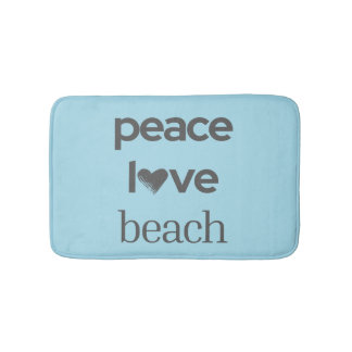 Tapete De Banheiro Peace Love Beach -Blue Coastal Life Bathroom Decor
