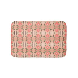Tapete De Banheiro Peach Coral Floral Mat
