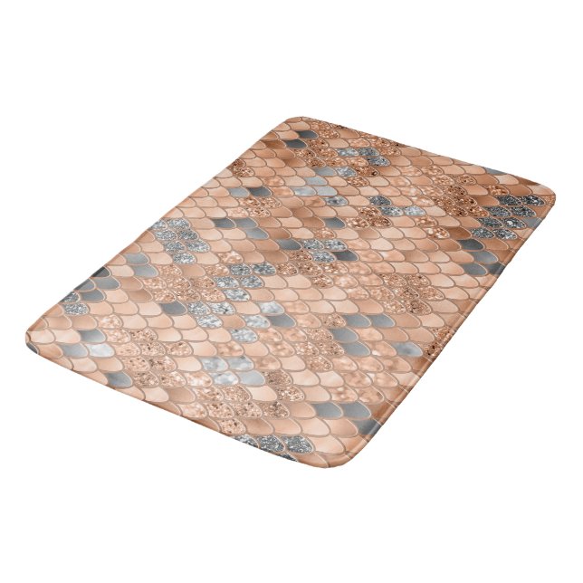 Tapete De Banheiro Peach Fuzz Cinza Mermaid Scales Glam #1 (Angulado)