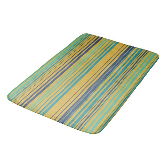 Tapete De Banheiro Peacock Stripes (Angulado)