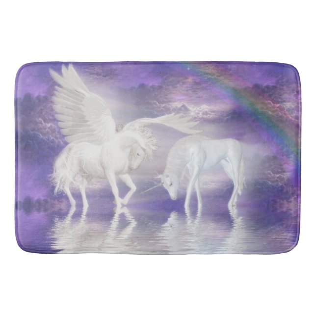 Tapete De Banheiro Pegasus e unicórnio (Frente)