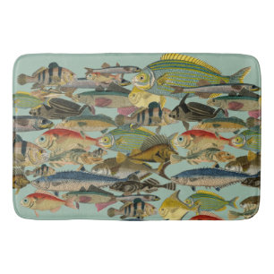 Tapete De Banheiro Peixes Do Oceano Pescado Tropical Peixes Exóticos