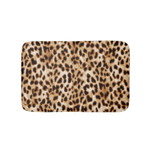 Tapete De Banheiro Pele Leopardo, Padrão Autêntico De Vida Selvagem.