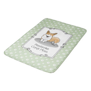 Tapete De Banheiro Pembroke Welsh Corgi Mãe (vermelha 1) Cachorro Mãe