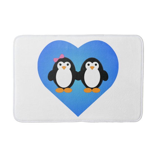 Tapete De Banheiro Penguin Love (Frente)