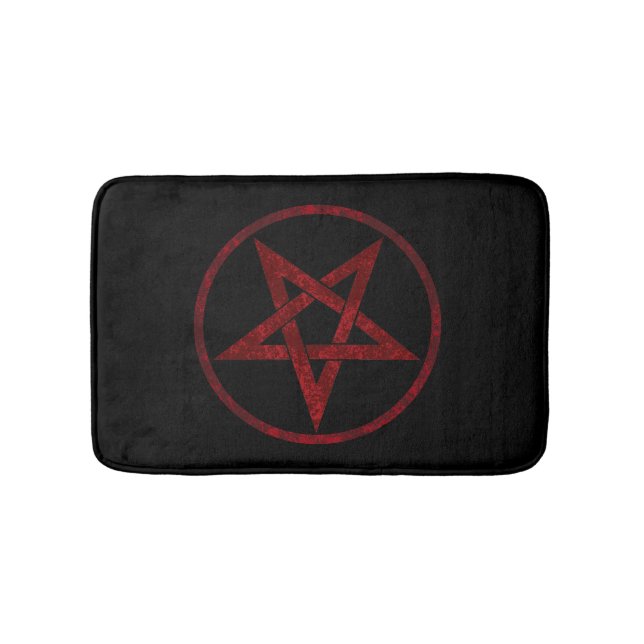 Tapete De Banheiro Pentagrama do diabo vermelho (frente)
