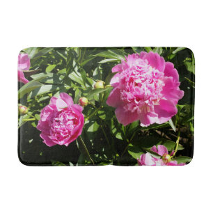 Tapete De Banheiro Peônias cor-de-rosa escuro
