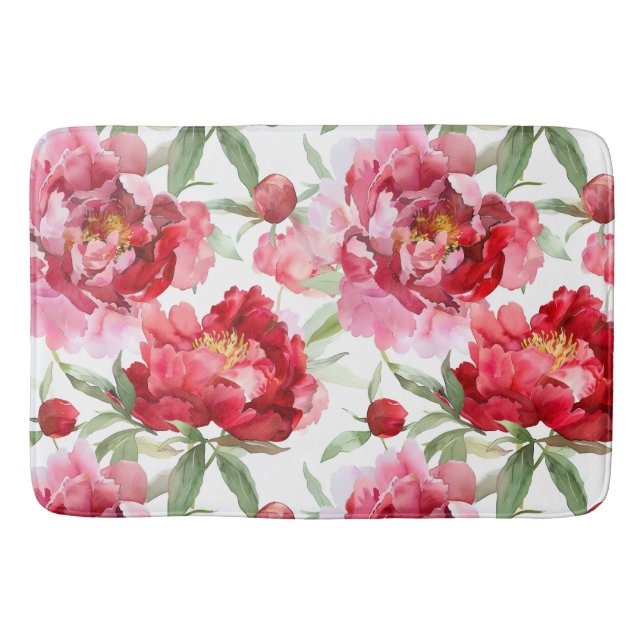 Tapete De Banheiro Peony blossoms Bath Mat (Frente)