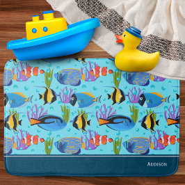 Tapete De Banheiro Pequenas Crianças, Banheiro de Peixes do Oceano