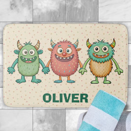 Tapete De Banheiro Pequenos Monstros Doces Personalizados