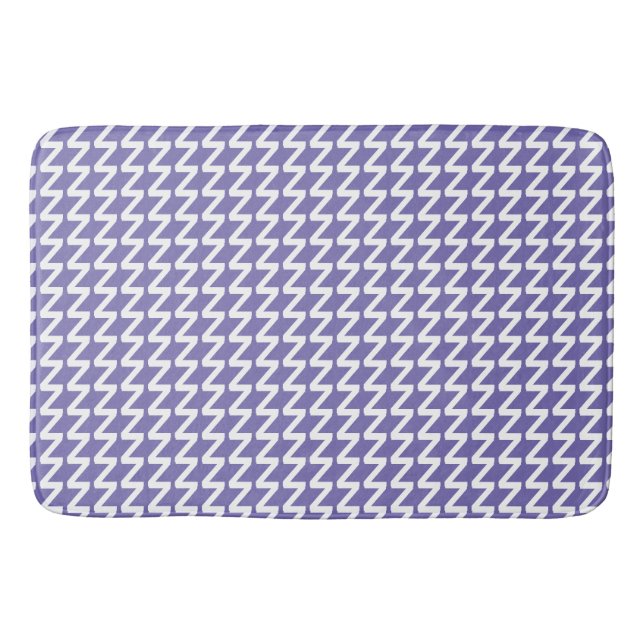 Tapete De Banheiro Periwinkle e ondas nítidas modernas brancas (Frente)