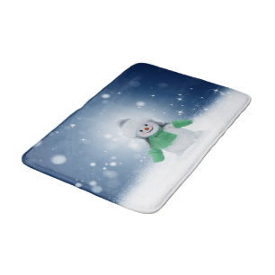Tapete De Banheiro Personagem adorável de boneco de neve de Natal do