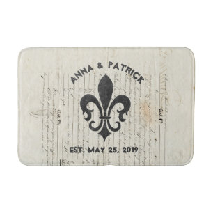 Tapete De Banheiro Personalizado Da Vintage French Ephemera Fleur De