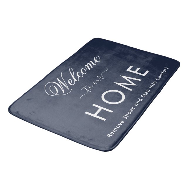 Tapete De Banheiro Personalizado Estilo Personalizado Script Azul-Mar (Angulado)