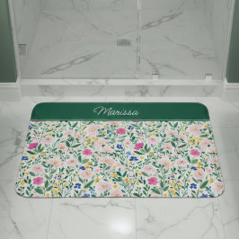 Tapete De Banheiro Personalizado Floral Colorido
