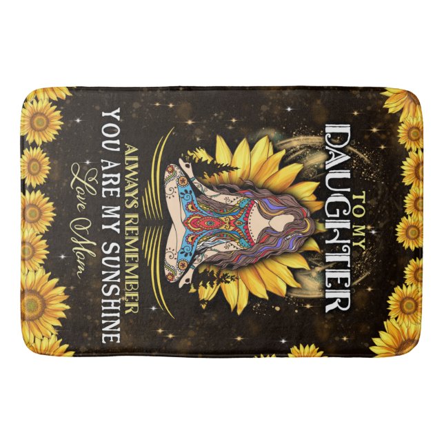 Tapete De Banheiro Personalizado Para Meu Amor Filha Da Mãe Sunflow (Frente)