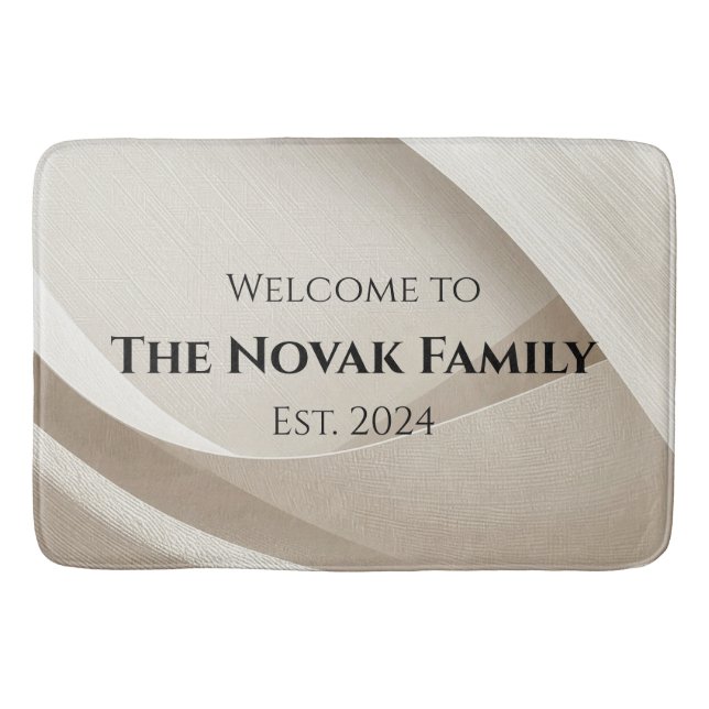 Tapete De Banheiro Personalized Family Name Doormat – Welcome (Frente)