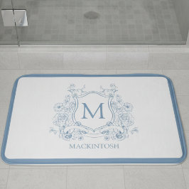 Tapete De Banheiro Personalized Vintage Blue Bath Mat