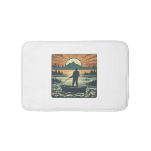 Tapete De Banheiro Pesca Retro Pesca Peixes Clanados