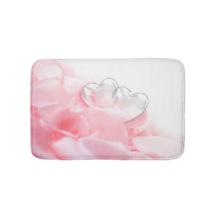 Tapete De Banheiro Pétalas cor-de-rosa dos corações de vidro