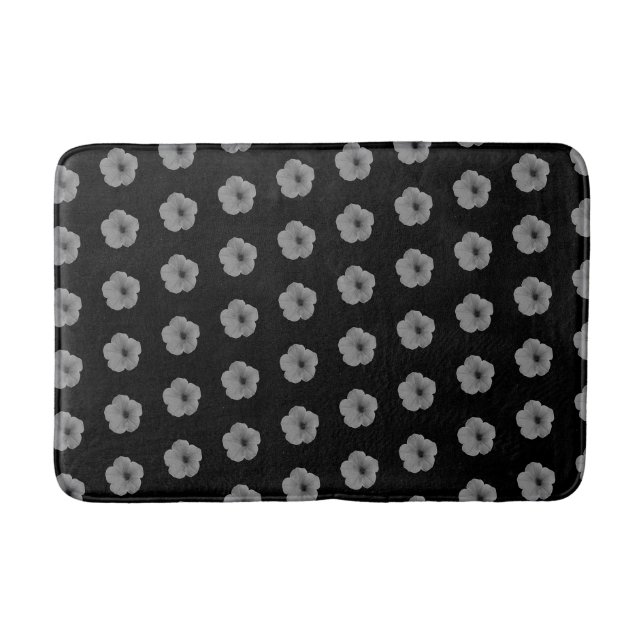 Tapete De Banheiro Petúnias em Preto e Branco (Frente)