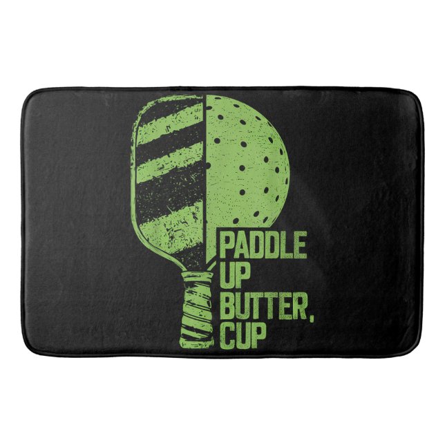 Tapete De Banheiro Pickleball Engraçada Paddle Para Cima Manteiga (Frente)