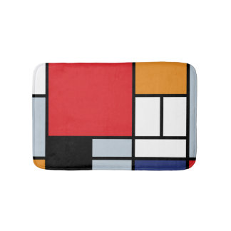 Tapete De Banheiro Piet Mondrian - Composição com Plano Vermelho Gran