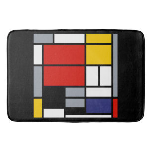 Tapete De Banheiro Piet Mondrian, Composição com Plano Vermelho Grand