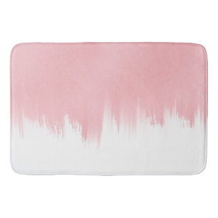Tapete De Banheiro Pincel Cor-de-Rosa Moderno trava Design branco