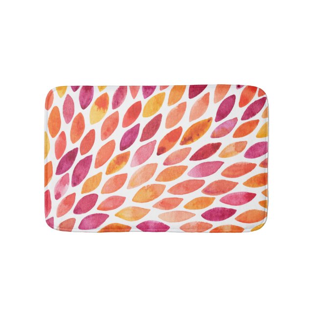 Tapete De Banheiro Pincel de aquarela derrubada amarela e laranja (frente)