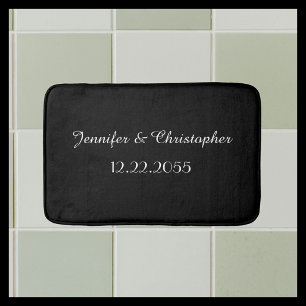 Tapete De Banheiro Pincel Elegante Personalizado Preto e Branco