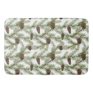 Tapete De Banheiro Pine Cones e Ramificações de Pino