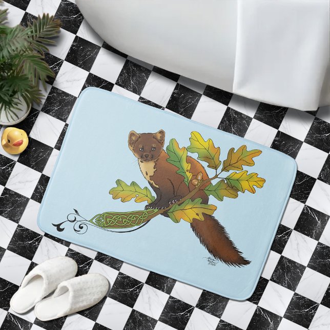 Tapete De Banheiro Pine Marten Autumn Leaves (Criador carregado)