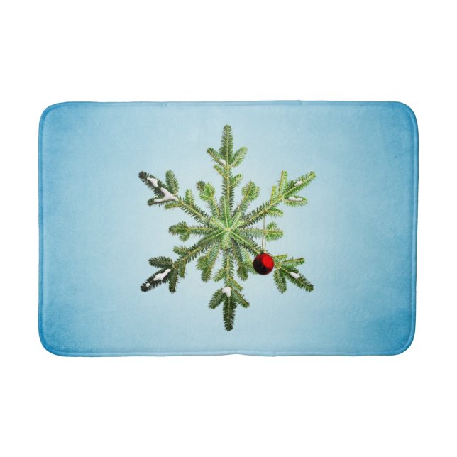 Tapete De Banheiro Pine Snowflake de Natal (Frente)