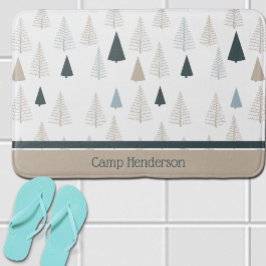 Tapete De Banheiro Pinheiros Primitivos em Branco