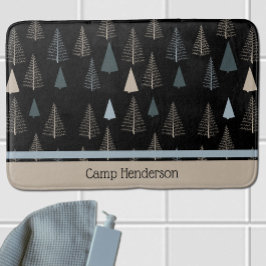 Tapete De Banheiro Pinheiros Primitivos em Preto