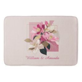 Tapete De Banheiro Pink Camellia Bloom Bath Mat