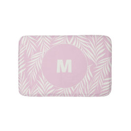 Tapete De Banheiro Pink Elegant Palm Leaves Personalized