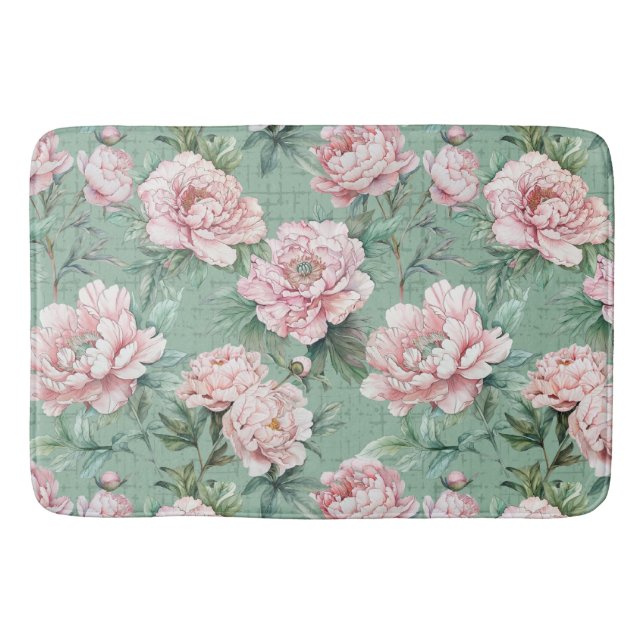 Tapete De Banheiro Pink Peony Watercolor (Frente)