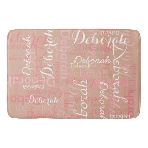 Tapete De Banheiro Pinkish Pink Rosy Name Bath Mat