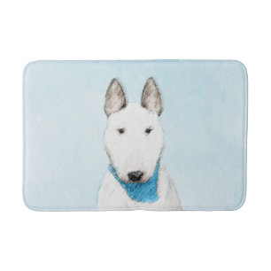 Tapete De Banheiro Pintura Bull Terrier - Arte Cachorro Original Boni
